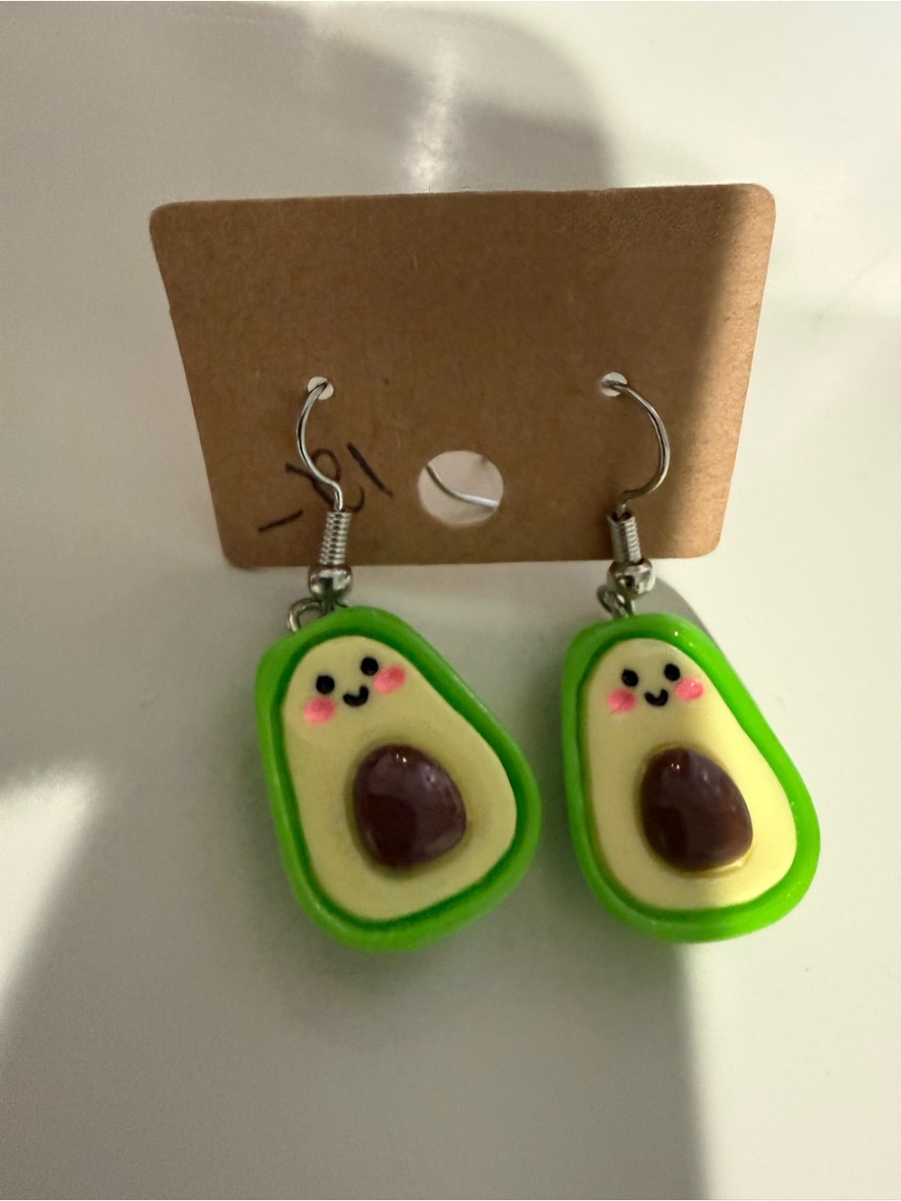 Cute Green Avocado Dangle Earrings for Kids